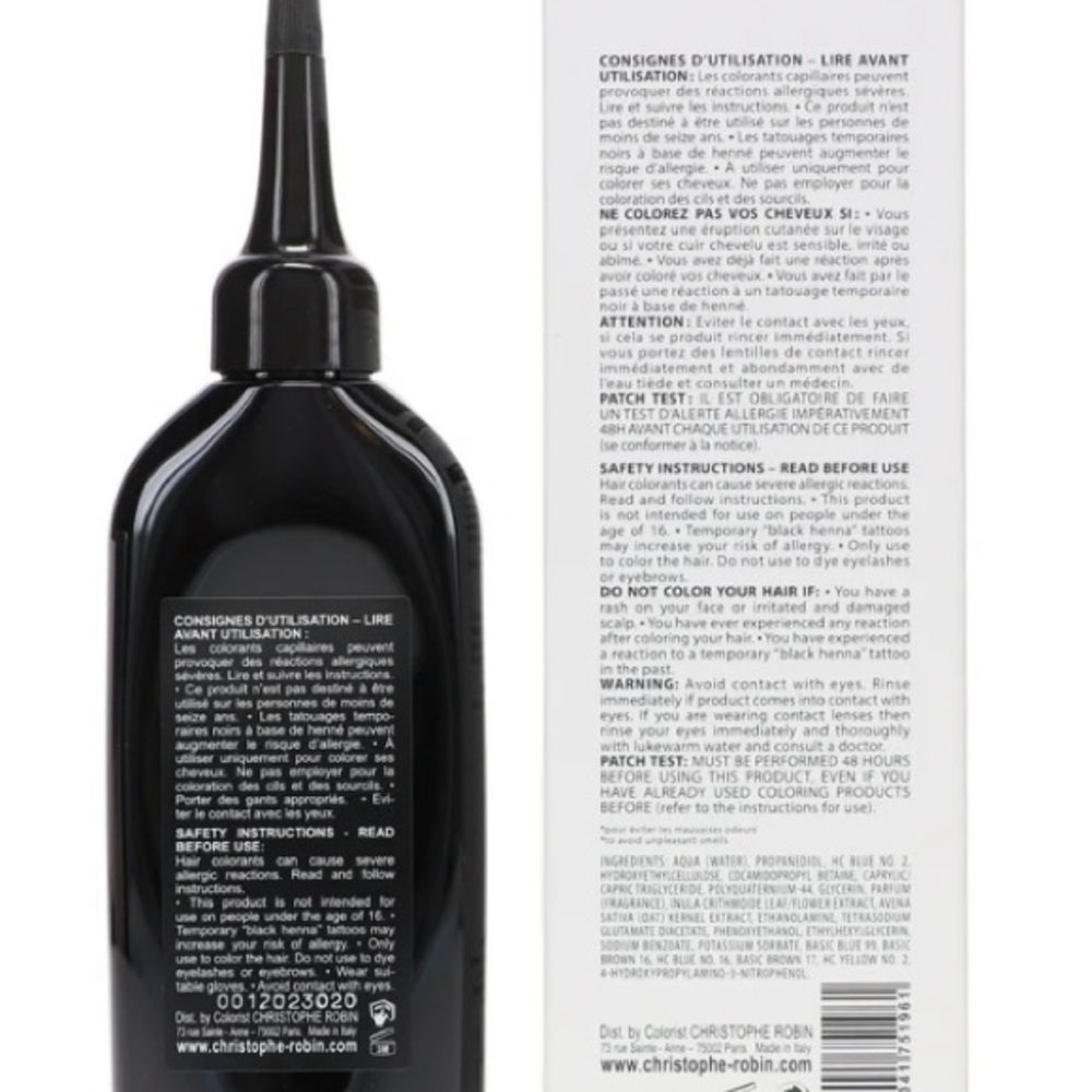 Christophe Robin Dark Chestnut Temporary Hair Color Gel 3.4 fl oz Vegan - Picture 3 of 5